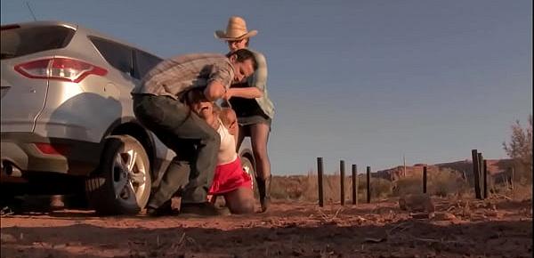  Hogtied and anal fucked in a desert